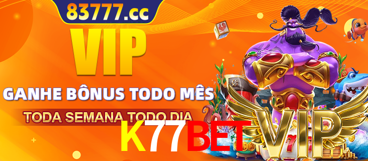 Banner promocional do K77BET oferecendo 100% de recompensas adicionais contínuas para quem fizer o login diário (Daily sign-in), com um mascote de coelho.